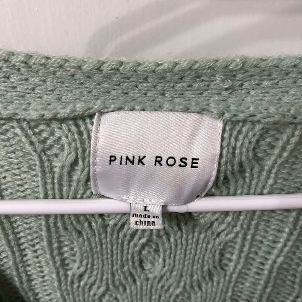 Cable mint Green Sweater - Picture 3 of 5